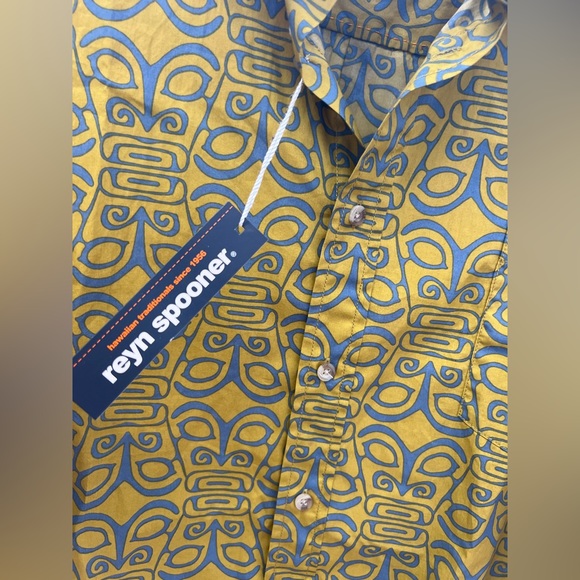 NWT Reyn Spooner X Alfred Shaheen collab. Mens Aloha Hawaiian shirt. VTG tiki - Picture 3 of 4